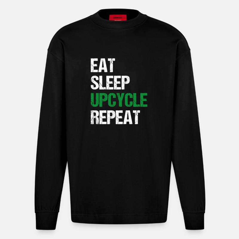 Upcycle Repeat - Heavyweight Oversized Organic Langarmshirt Made in EU - SOLID BLACK