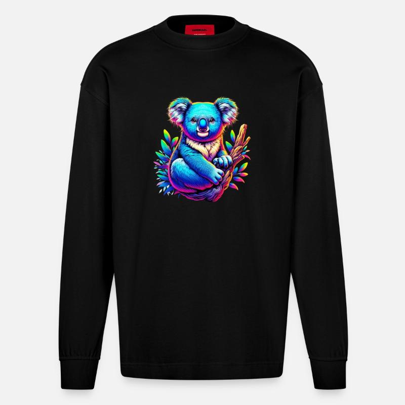 Koala - Heavyweight Oversized Organic Langarmshirt Made in EU - SOLID BLACK