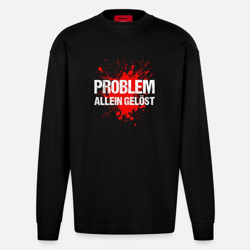 Problem gelöst - Heavyweight Oversized Organic Langarmshirt Made in EU - SOLID BLACK