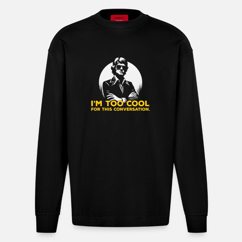 Bold Silhouette Slogan Tee - Heavyweight Oversized Organic Langarmshirt Made in EU - SOLID BLACK