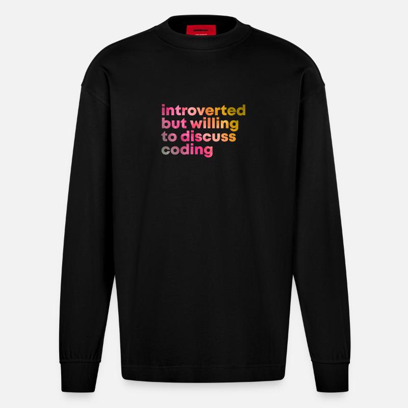 Coding Coding Coding - Heavyweight Oversized Organic Longsleeve Shirt Made in EU - SOLID BLACK