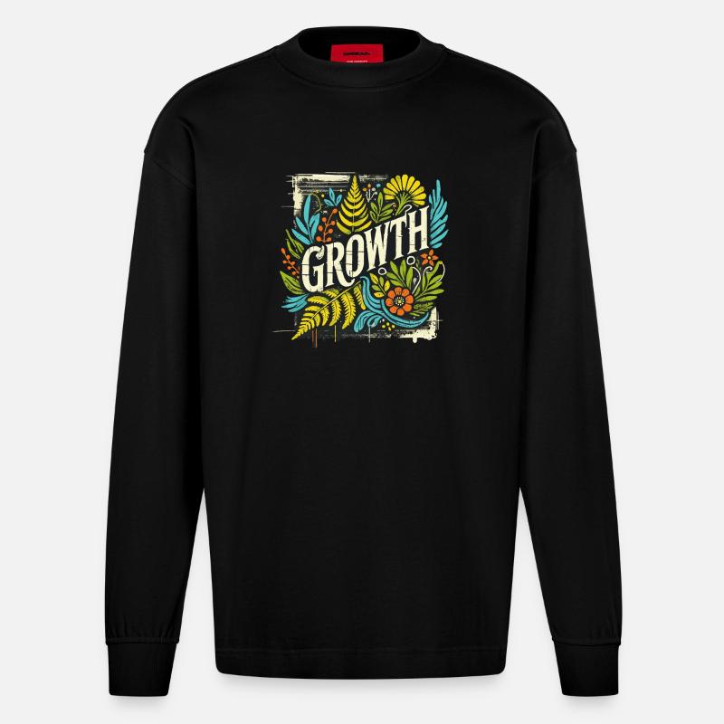 Growth - Heavyweight Oversized Organic Langarmshirt Made in EU - SOLID BLACK