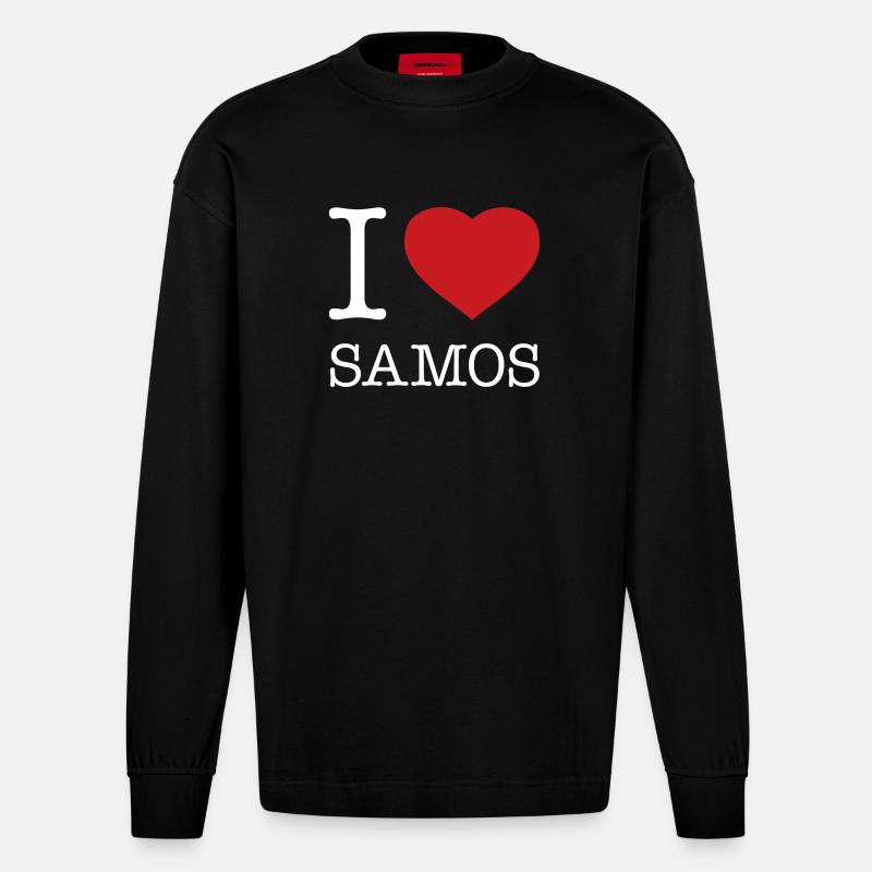 J’ADORE SAMOS - Manches longues bio épais oversize fabriqué en UE - SOLID BLACK
