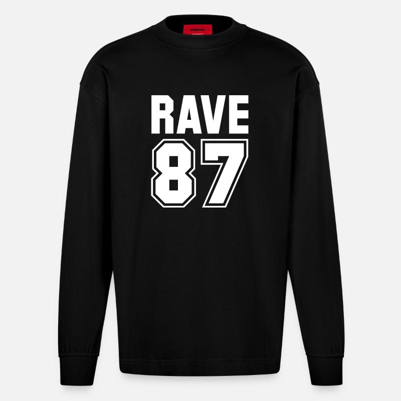 RAVE 87 - Heavyweight Oversized Organic Langarmshirt Made in EU - SOLID BLACK