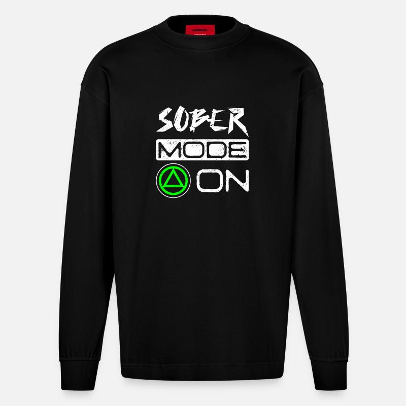 Sobriété Mode sobre activé - Manches longues bio épais oversize fabriqué en UE - SOLID BLACK
