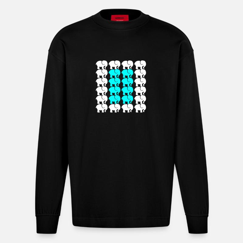 ELEFANT - Heavyweight Oversized Organic Langarmshirt Made in EU - SOLID BLACK