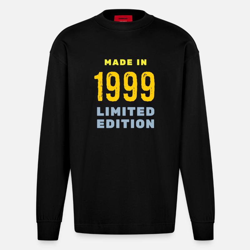 1999 - Heavyweight Oversized Organic Langarmshirt Made in EU - SOLID BLACK