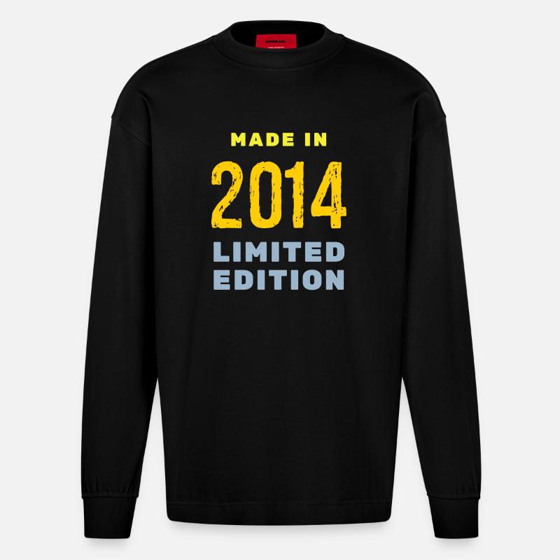 2014 - Manches longues bio épais oversize fabriqué en UE - SOLID BLACK