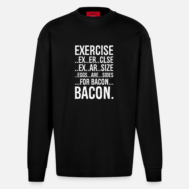 Exercise bacon - Manches longues bio épais oversize fabriqué en UE - SOLID BLACK