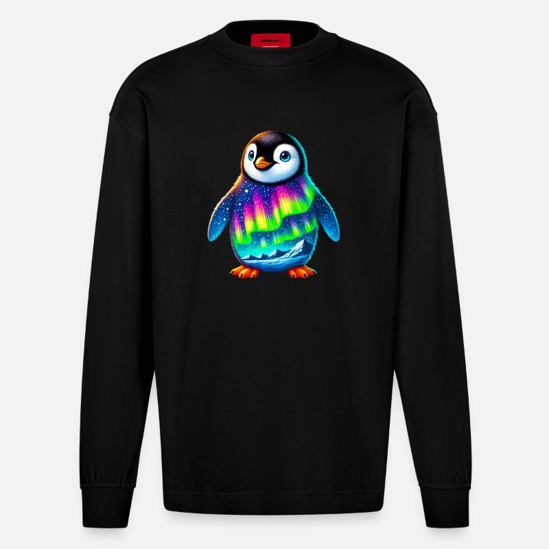 Pingouin - Manches longues bio épais oversize fabriqué en UE - SOLID BLACK