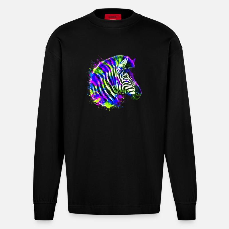 Zebra - Heavyweight Oversized Organic Langarmshirt Made in EU - SOLID BLACK