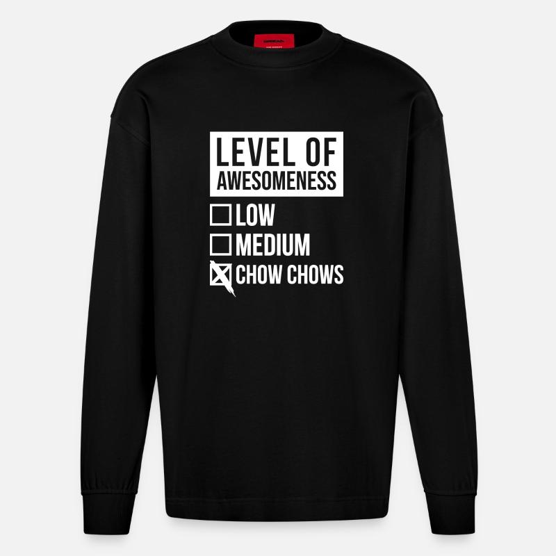 Chow Chow - Heavyweight Oversized Organic Langarmshirt Made in EU - SOLID BLACK