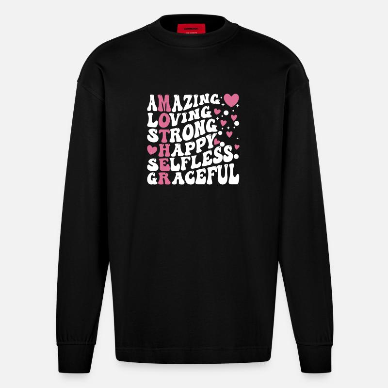 Die beste Mutter aller Zeiten - Heavyweight Oversized Organic Langarmshirt Made in EU - SOLID BLACK