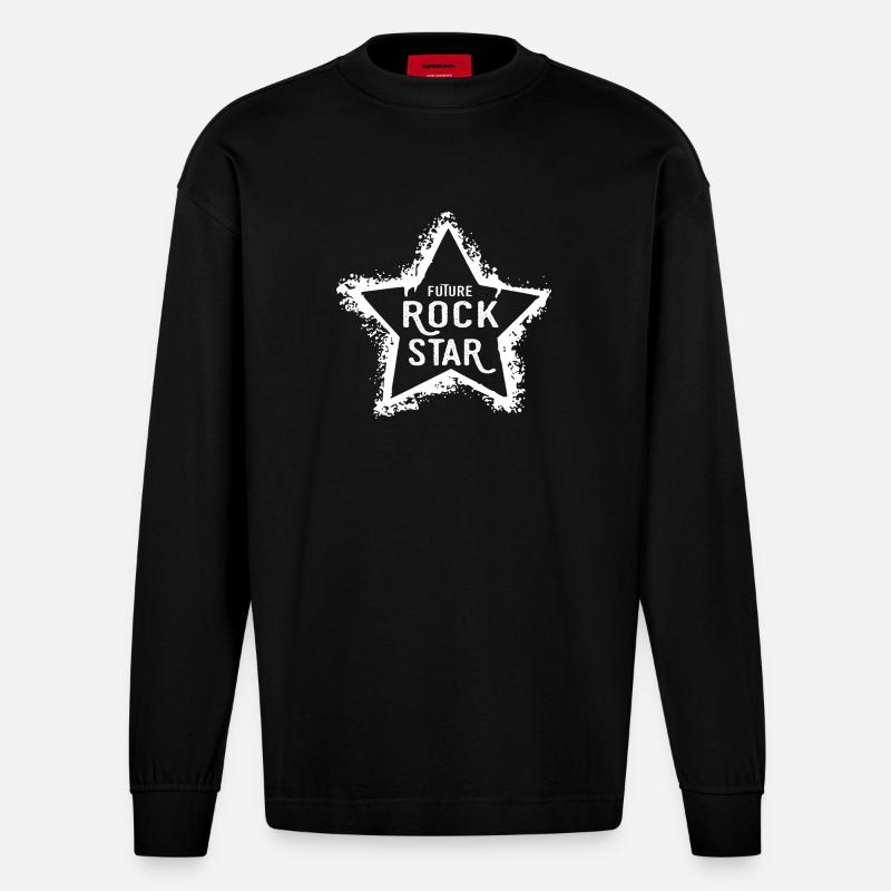 Future Rock Star - Manches longues bio épais oversize fabriqué en UE - SOLID BLACK