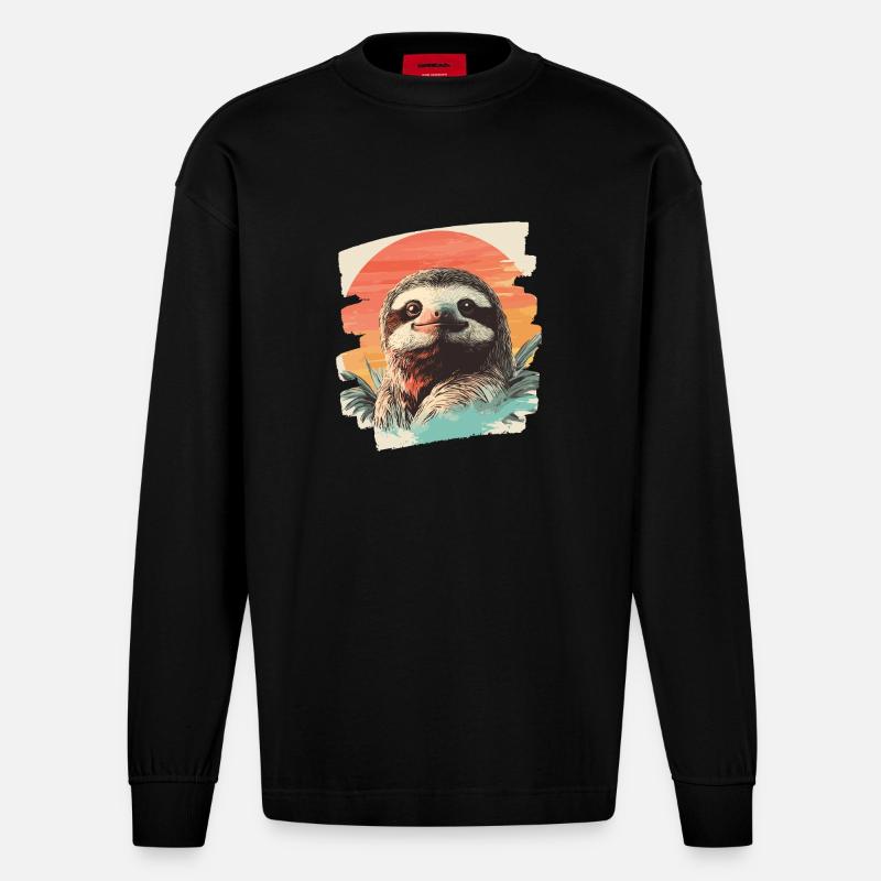 Faultier - Heavyweight Oversized Organic Langarmshirt Made in EU - SOLID BLACK