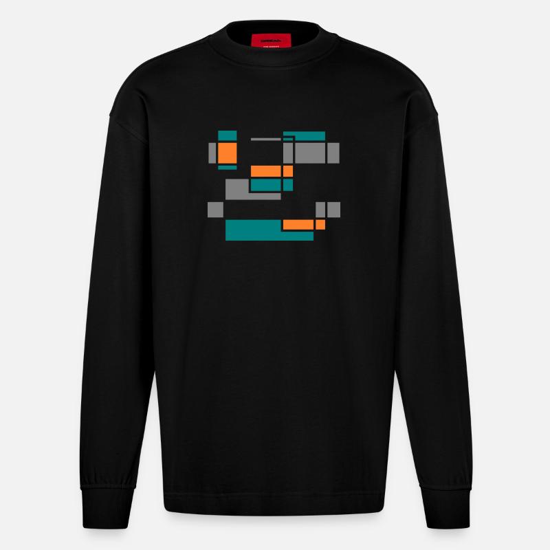 Graphic No.1 - Heavyweight Oversized Organic Langarmshirt Made in EU - SOLID BLACK