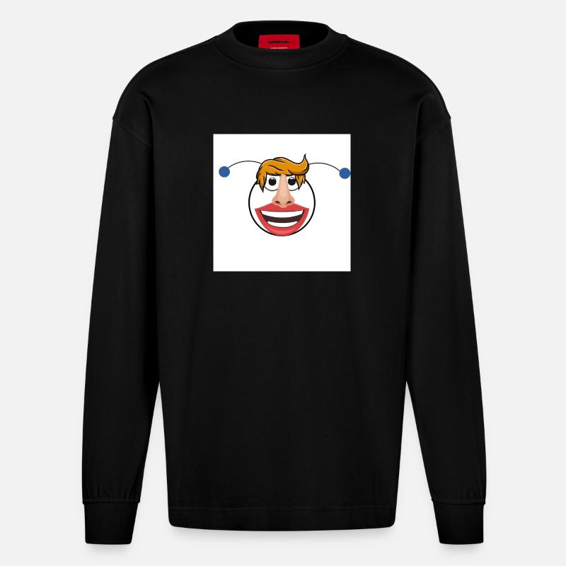 Le drôle de gars - Manches longues bio épais oversize fabriqué en UE - SOLID BLACK