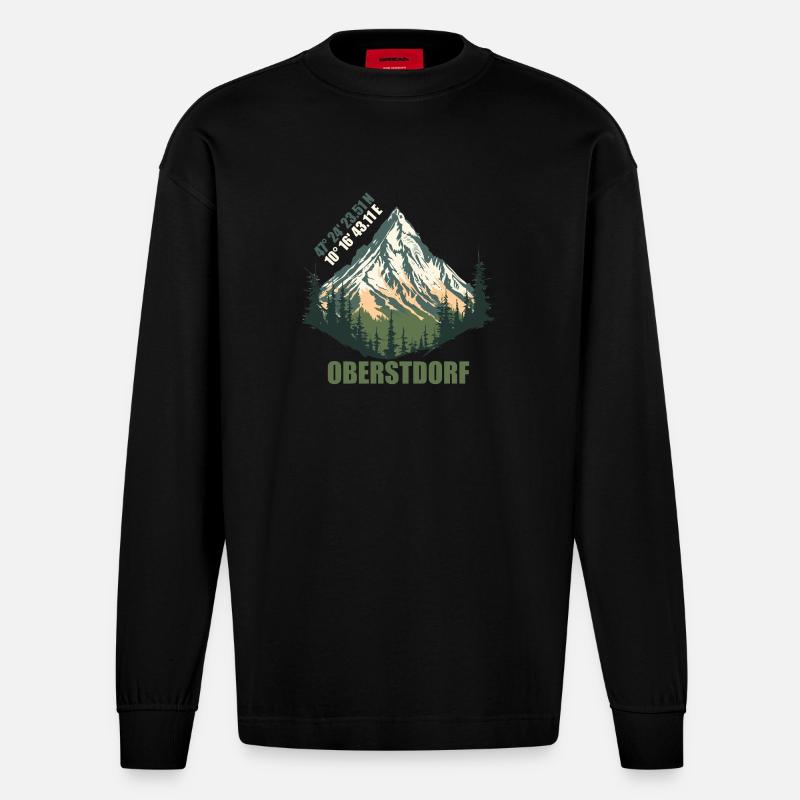 Oberstdorf - Heavyweight Oversized Organic Langarmshirt Made in EU - SOLID BLACK