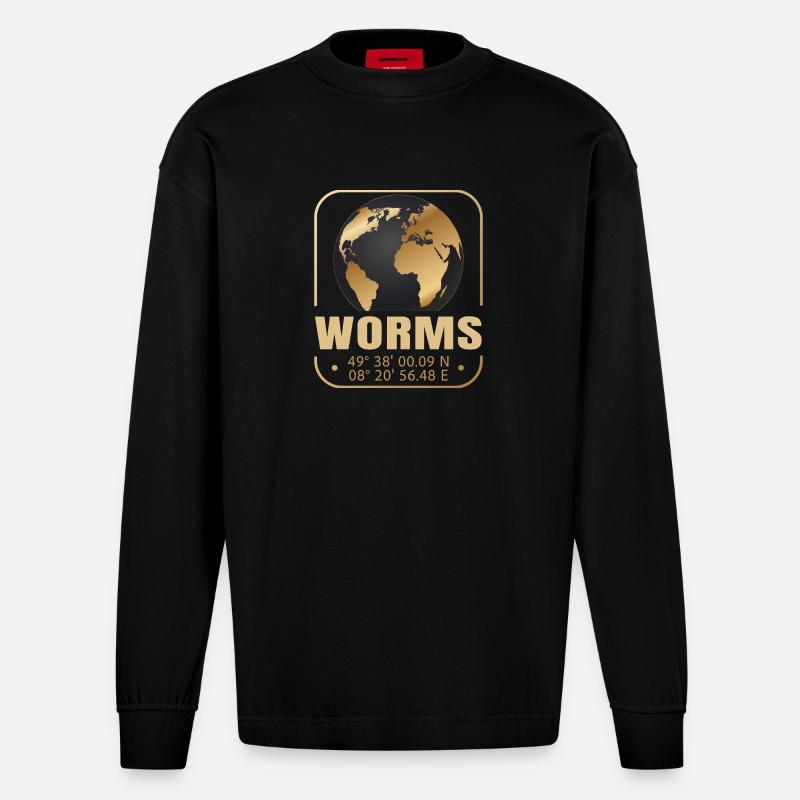 Worms - Heavyweight Oversized Organic Langarmshirt Made in EU - SOLID BLACK