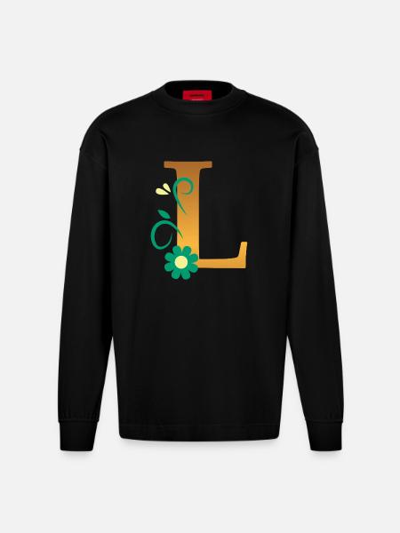 L - Heavyweight Oversized Organic Longsleeve Shirt Made in EU - SOLID BLACK