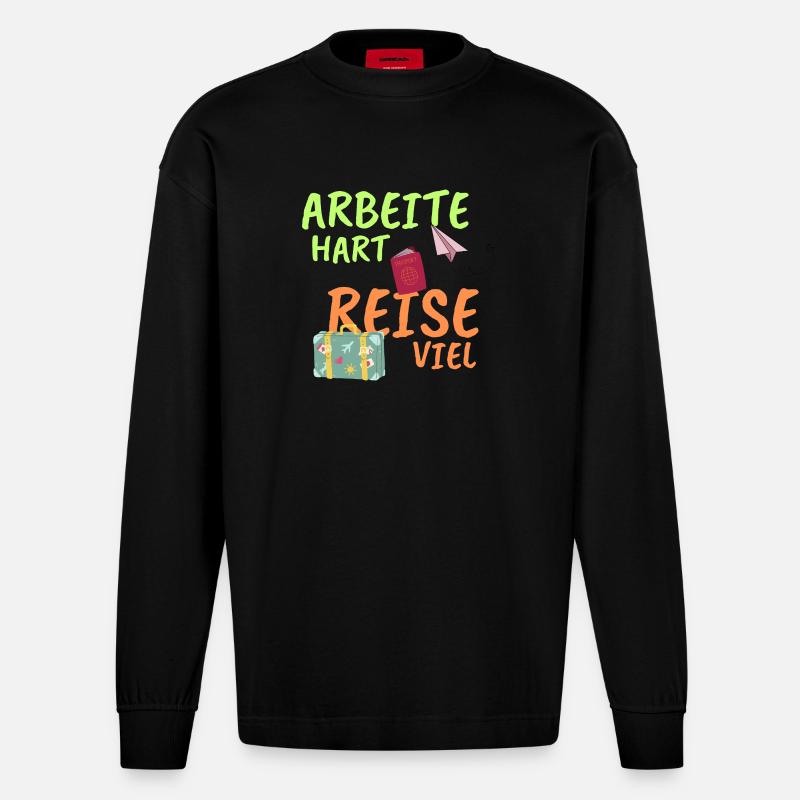 Arbeitehart - Heavyweight Oversized Organic Langarmshirt Made in EU - SOLID BLACK