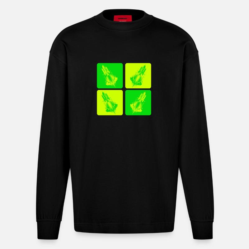 Conception de l’espace - Manches longues bio épais oversize fabriqué en UE - SOLID BLACK