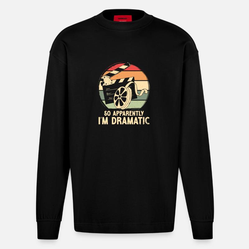 So apparently i m dramatic - Heavyweight Oversized Organic Langarmshirt Made in EU - SOLID BLACK
