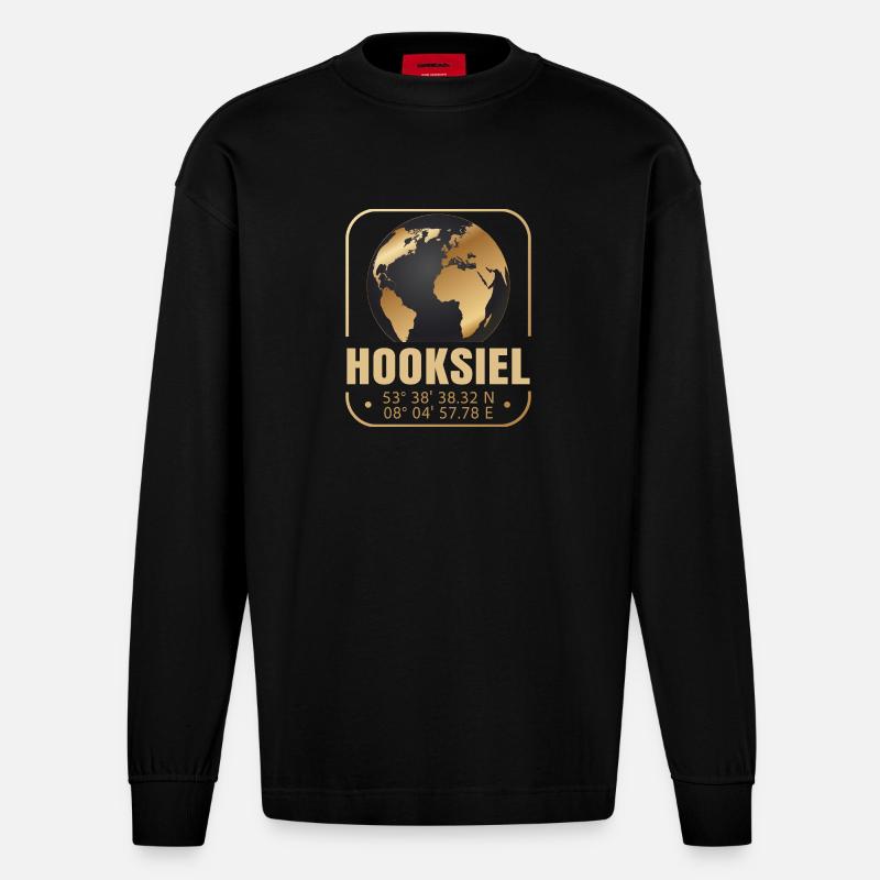Hooksiel - Heavyweight Oversized Organic Langarmshirt Made in EU - SOLID BLACK