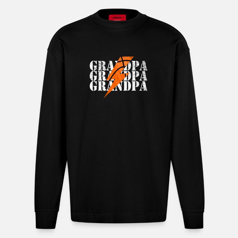 Basketball Blitz Power Design - Heavyweight Oversized Organic Langarmshirt Made in EU - SOLID BLACK