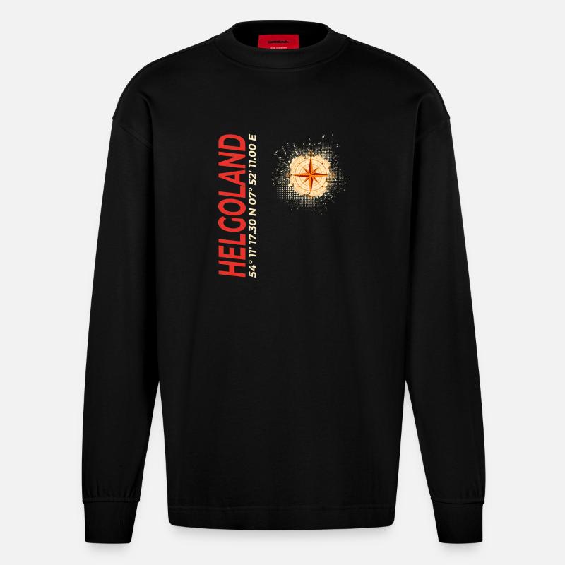 Helgoland - Heavyweight Oversized Organic Langarmshirt Made in EU - SOLID BLACK