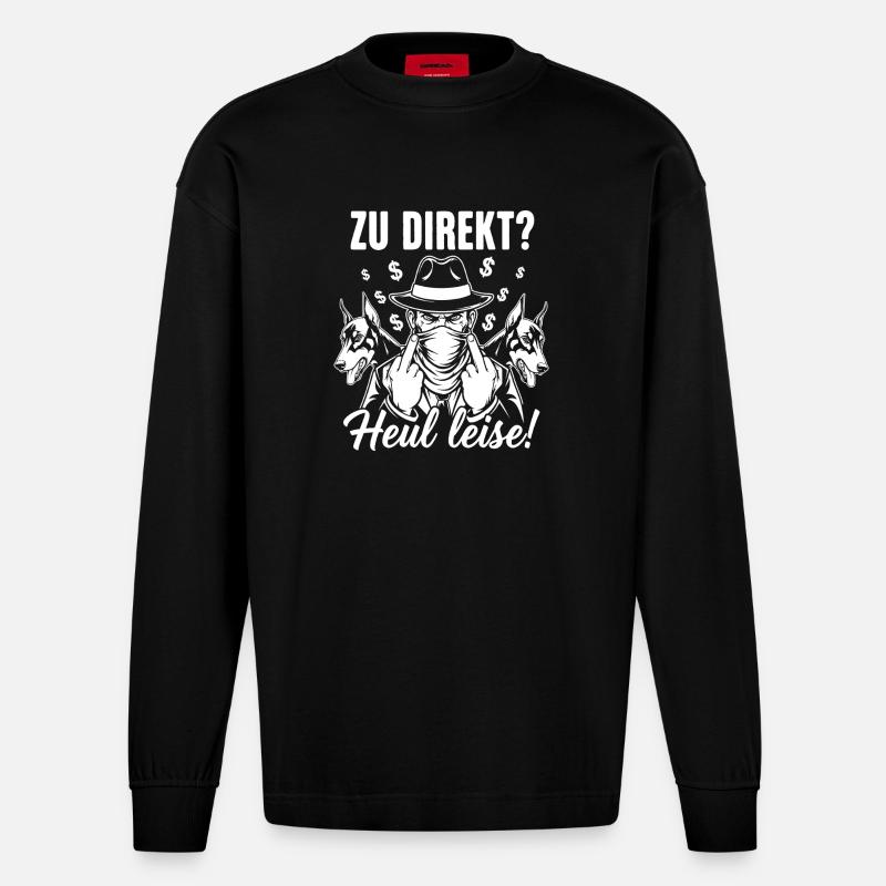 Direkte Ansage - Heavyweight Oversized Organic Langarmshirt Made in EU - SOLID BLACK