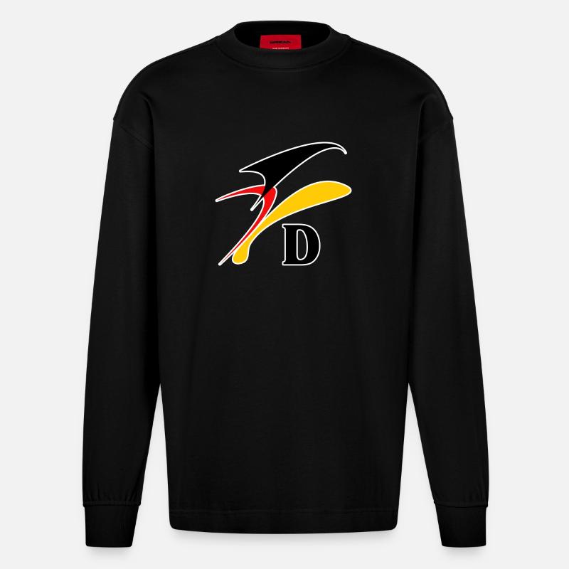 DL9 - Heavyweight Oversized Organic Langarmshirt Made in EU - SOLID BLACK