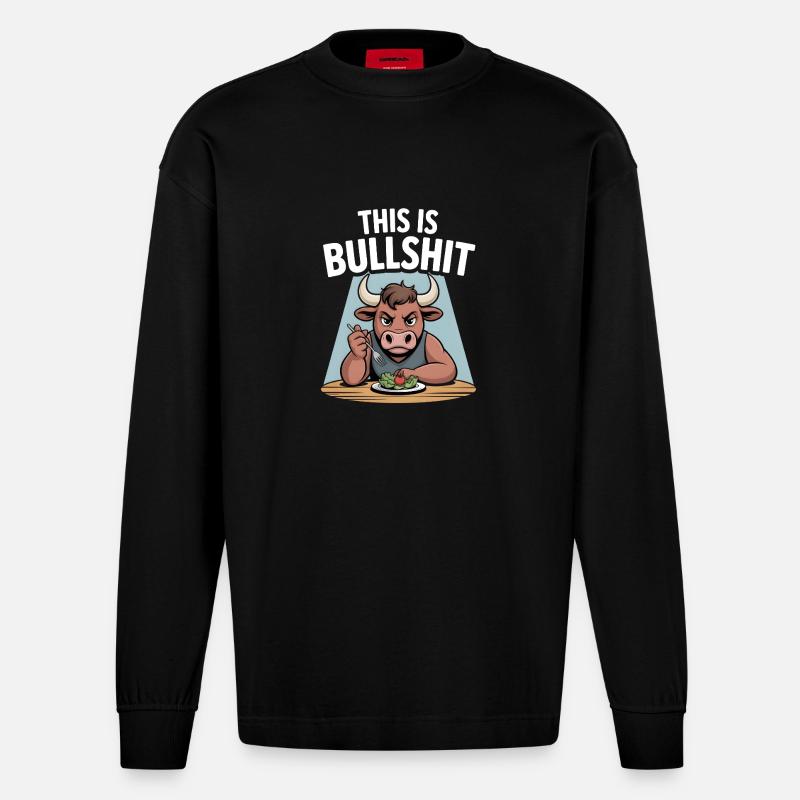 C’est l’édition Bullshit Salad - Manches longues bio épais oversize fabriqué en UE - SOLID BLACK