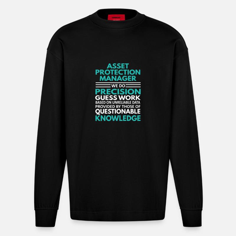 Asset Protection Manager Angebotsgestaltung - Heavyweight Oversized Organic Langarmshirt Made in EU - SOLID BLACK