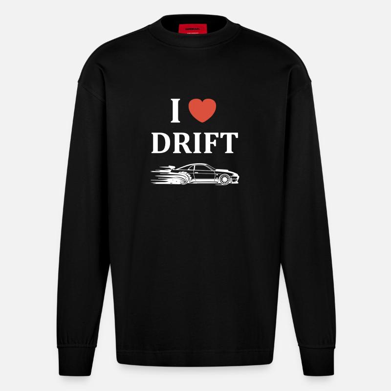 Drift Passion Autodesign - Heavyweight Oversized Organic Langarmshirt Made in EU - SOLID BLACK