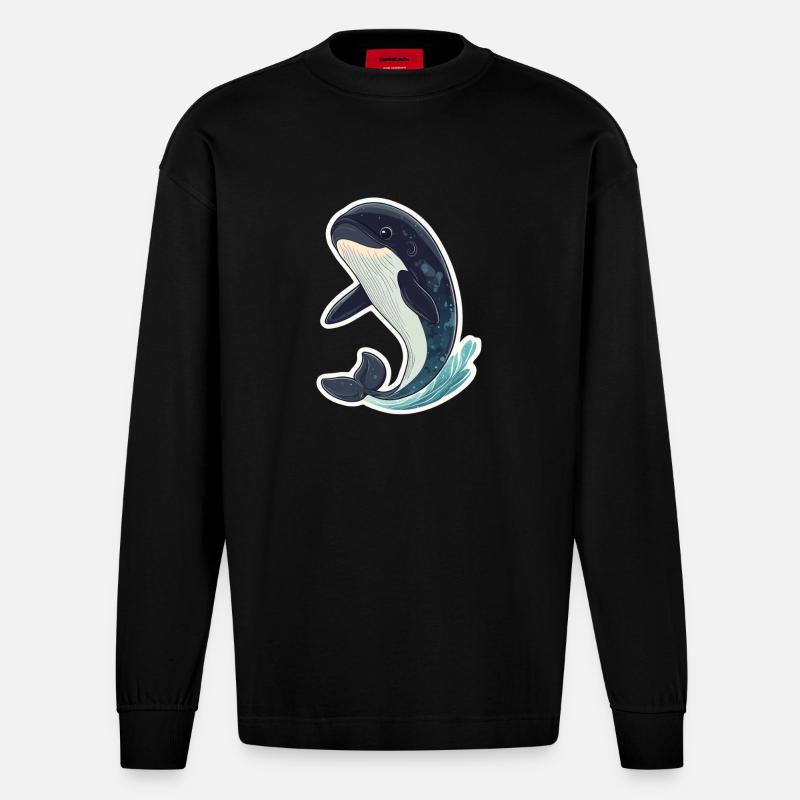 Wal - Heavyweight Oversized Organic Langarmshirt Made in EU - SOLID BLACK