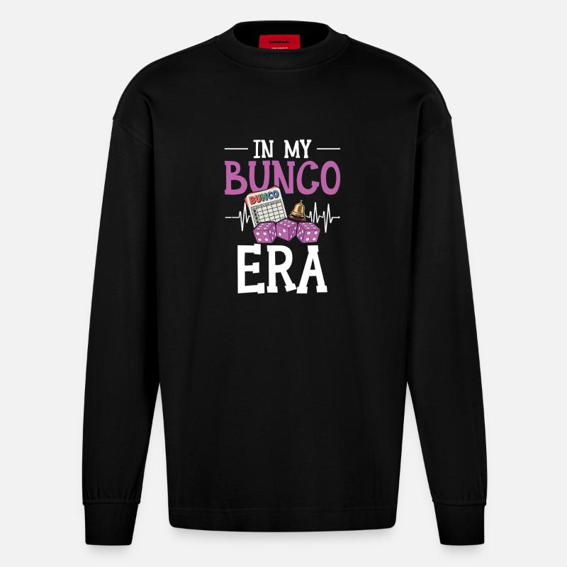 In My Bunco Era - Heavyweight Oversized Organic Langarmshirt Made in EU - SOLID BLACK