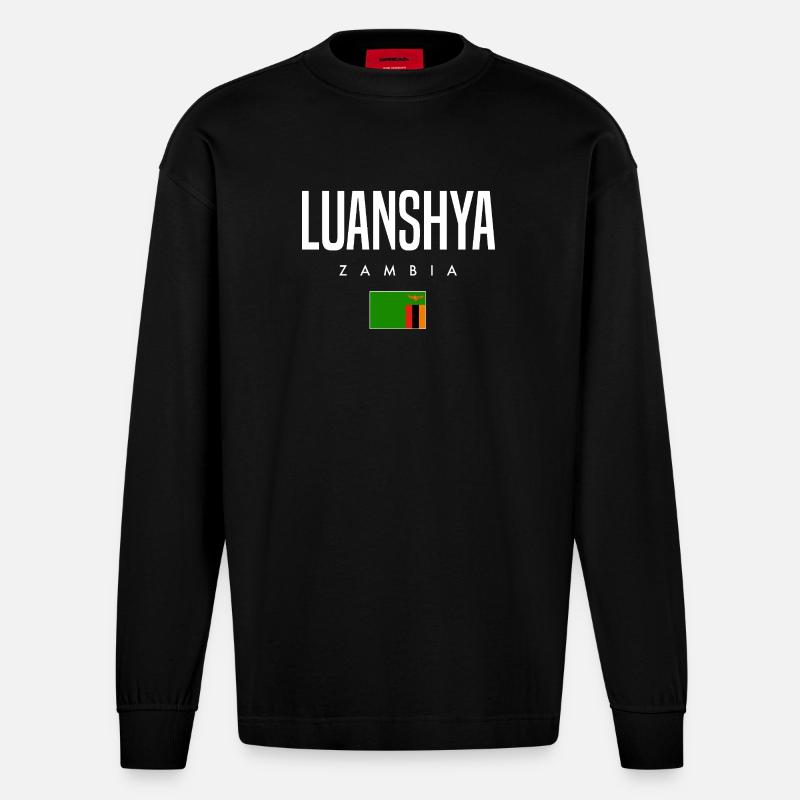 Luanshya Sambia - Heavyweight Oversized Organic Langarmshirt Made in EU - SOLID BLACK