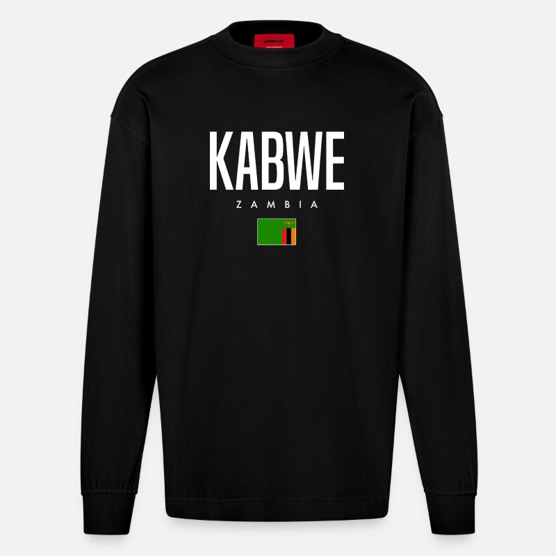 Kabwe Sambia - Heavyweight Oversized Organic Langarmshirt Made in EU - SOLID BLACK