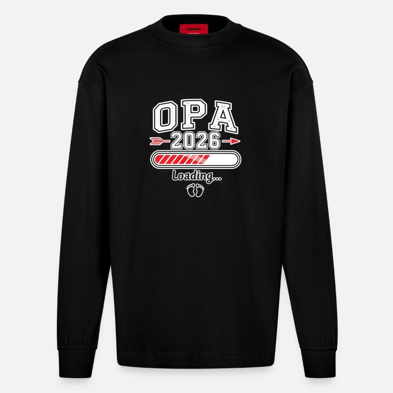 Opa 2026 Loading - Heavyweight Oversized Organic Langarmshirt Made in EU - SOLID BLACK