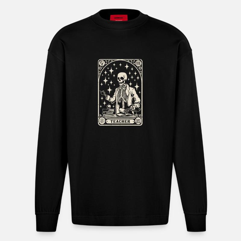 enseignant formateur d'enseignants - Manches longues bio épais oversize fabriqué en UE - SOLID BLACK