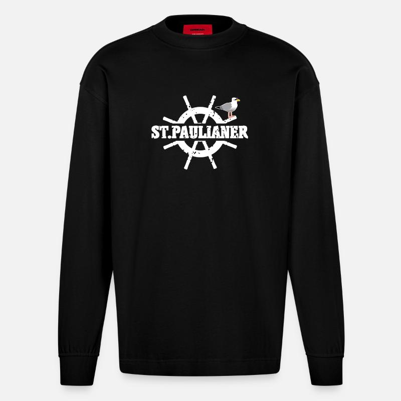 St. Paulianer - Heavyweight Oversized Organic Langarmshirt Made in EU - SOLID BLACK