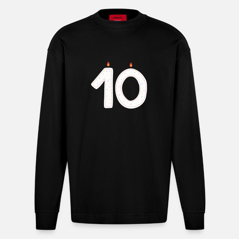 célébration 10e anniversaire Sprinkles Design - Manches longues bio épais oversize fabriqué en UE - SOLID BLACK