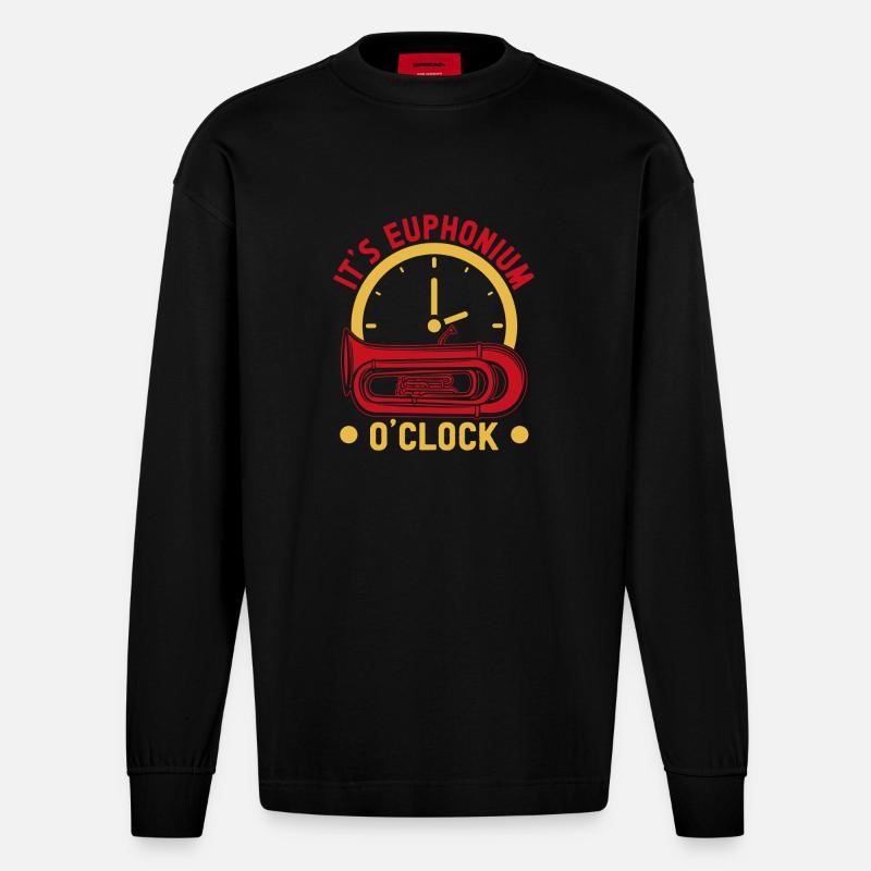 Euphonium It's O'Clock Baryton Marching Band - Manches longues bio épais oversize fabriqué en UE - SOLID BLACK