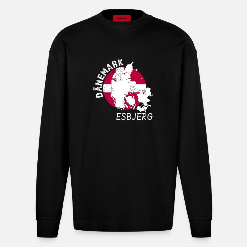 Esbjerg - Heavyweight Oversized Organic Langarmshirt Made in EU - SOLID BLACK
