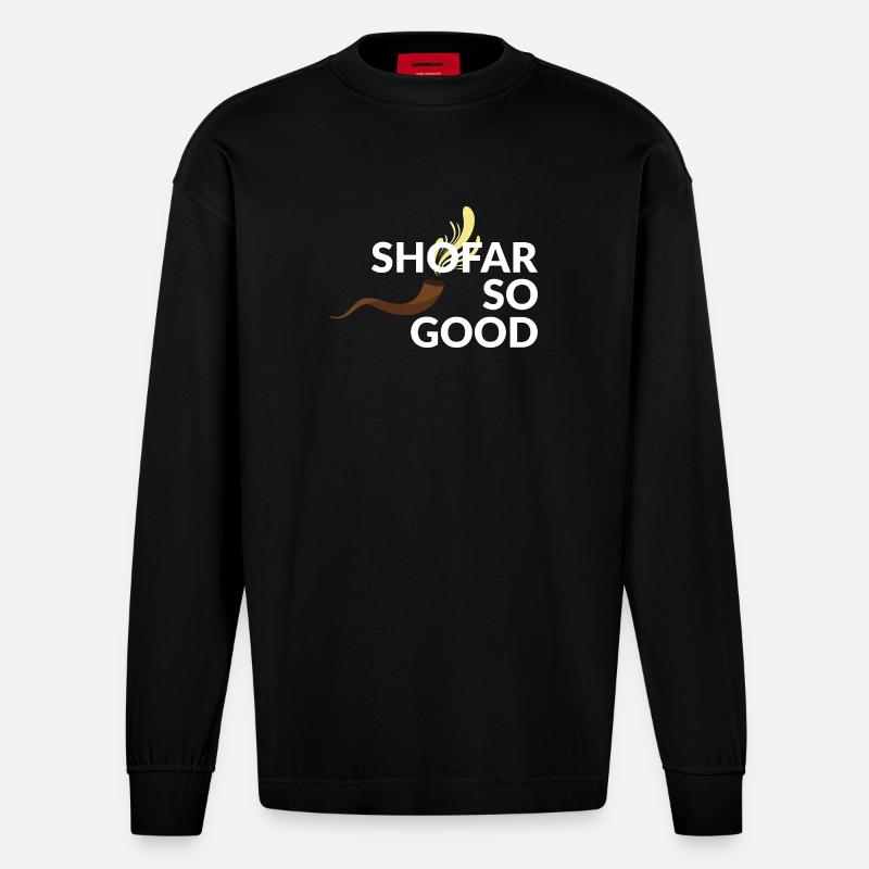 Shofar so good - Heavyweight Oversized Organic Langarmshirt Made in EU - SOLID BLACK