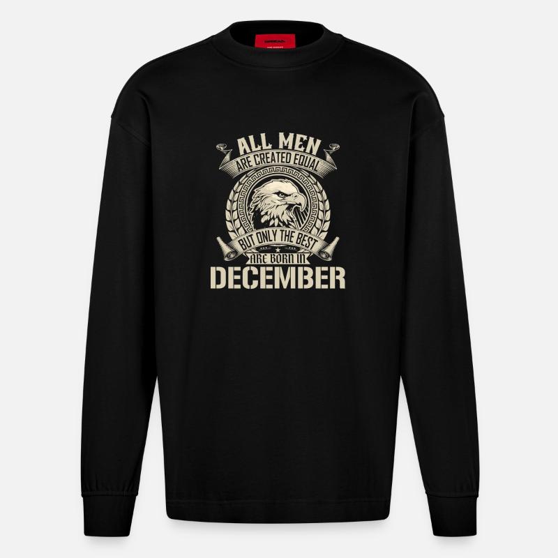 Dezember Eagle Unity Design - Heavyweight Oversized Organic Langarmshirt Made in EU - SOLID BLACK