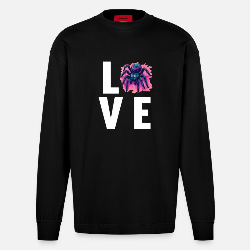 Taranteln Tarantel - Heavyweight Oversized Organic Langarmshirt Made in EU - SOLID BLACK