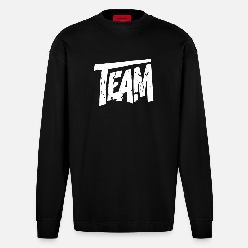 Team Graffiti - Heavyweight Oversized Organic Langarmshirt Made in EU - SOLID BLACK