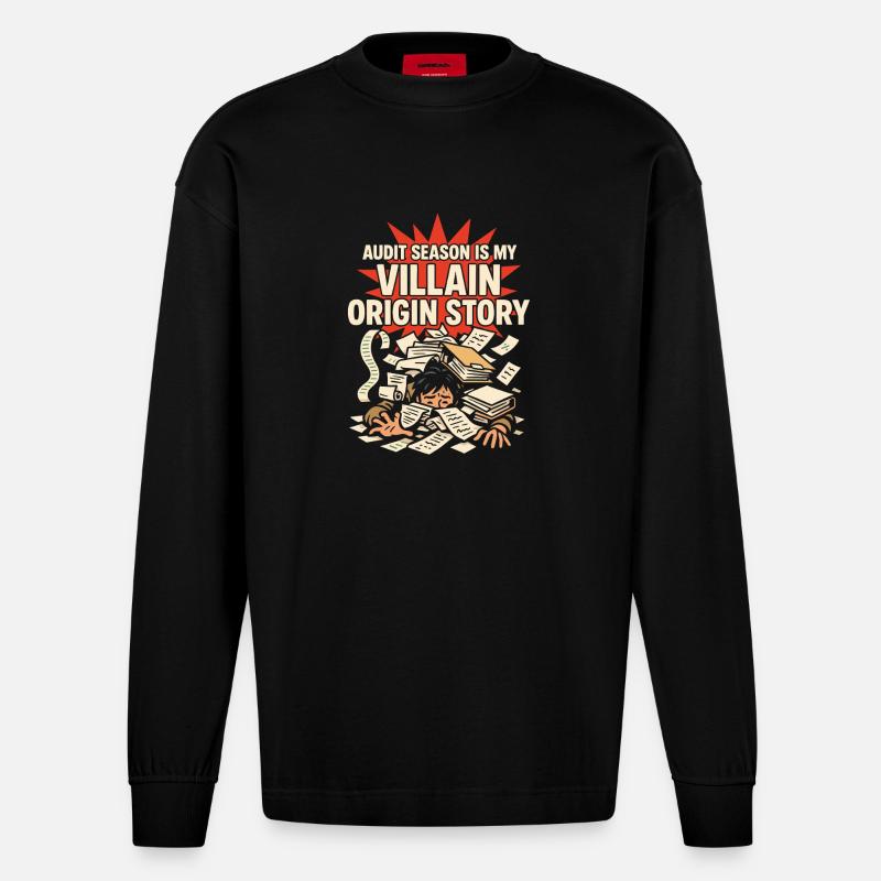 Buchhaltungsstudent Cpa Im Training Excel -witze - Heavyweight Oversized Organic Langarmshirt Made in EU - SOLID BLACK